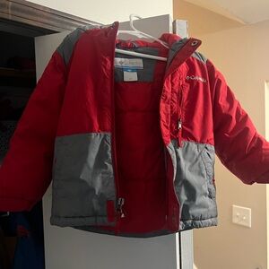 Columbia Kids Puffer Jacket in Red and Gray